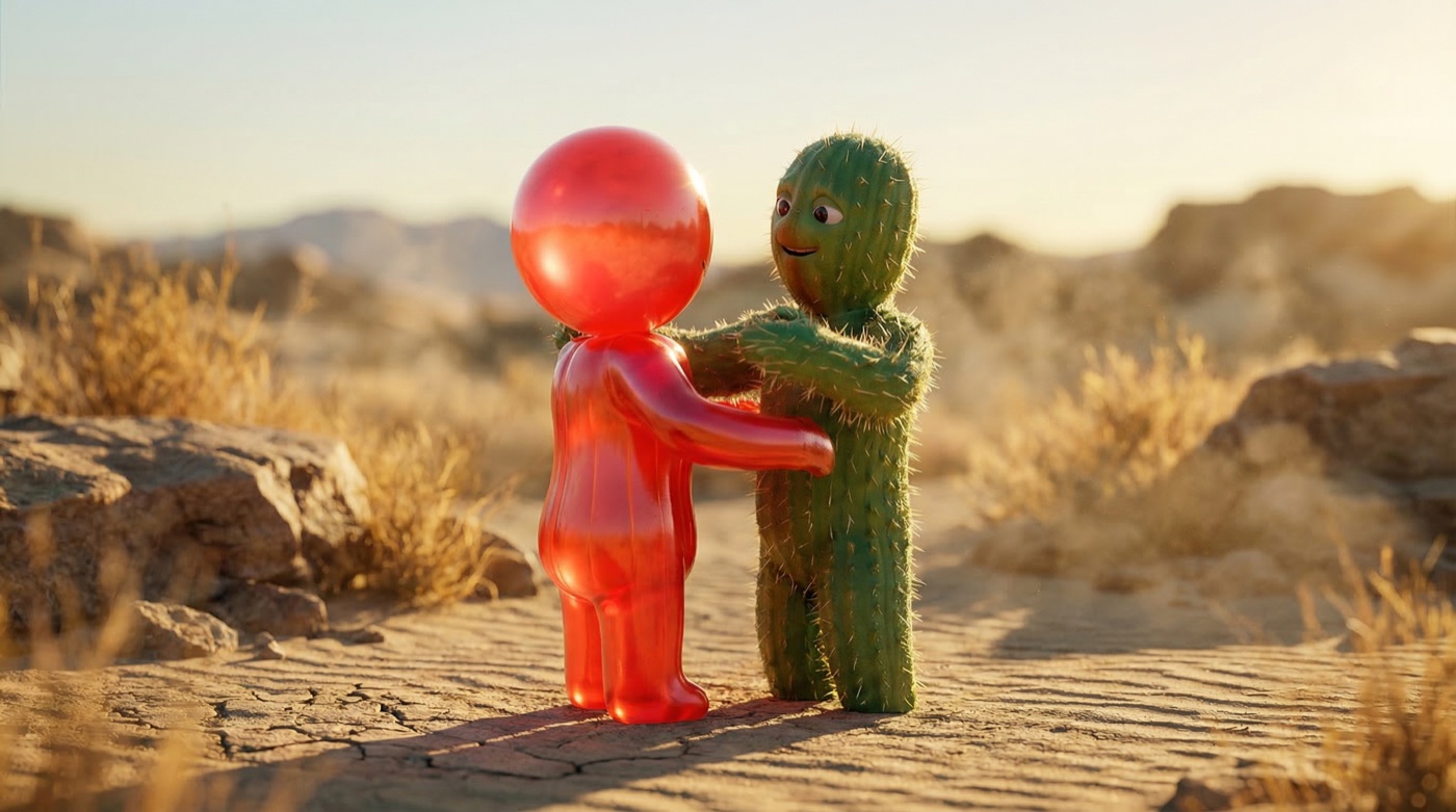 3D characters in desert